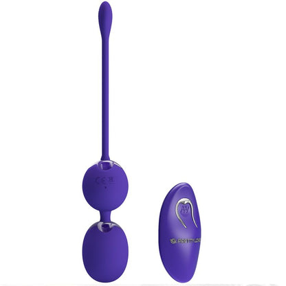 Sfere per telecomando Pretty Love Willie Youth con vibrazione colore violetto, dotate di tecnologia LED e design elegante.