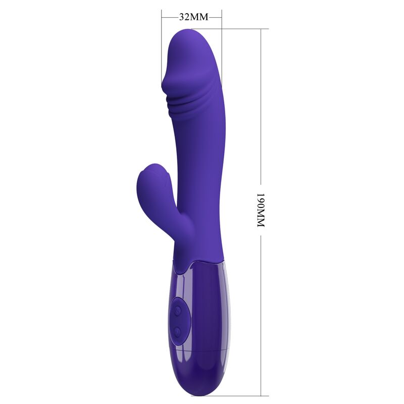 Vibratore Snappy Youth e stimolatore del punto G Pretty Love LED di colore viola, con design ergonomico e superficie liscia.