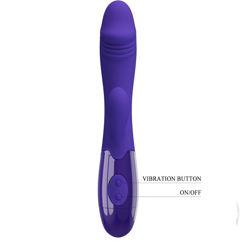 Vibratore Snappy Youth di Pretty Love LED in colore viola, stimolatore del punto G con design ergonomico e texture liscia.