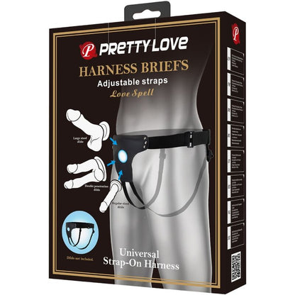 Imbracatura regolabile Love Spell di Pretty Love, composta da cinghia elastica con dettagli eleganti, ideale per giochi intimi.