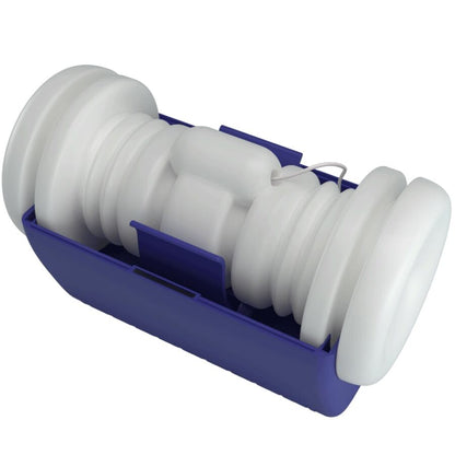 Masturbatore maschile Pretty Love DJ Lady con vibrazione e 5 impostazioni, colore viola, dettagli realistici e morbidi.