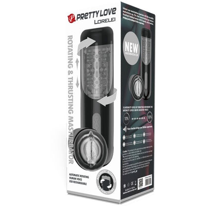 Masturbatore multifunzione ricaricabile Pretty Love Lorelei, prodotto per il piacere maschile, con design realistico e funzionalità avanzate.