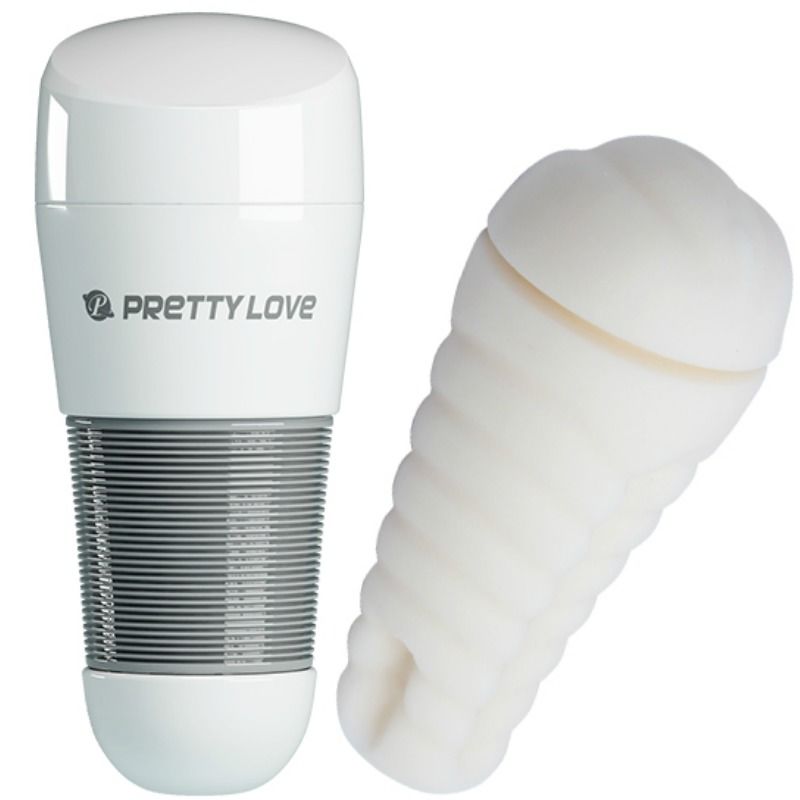 Masturbatore vagina bianco PRETTY LOVE KITTY 2, dispositivo per adulti con design realistico, marchio PRETTY LOVE MALE.