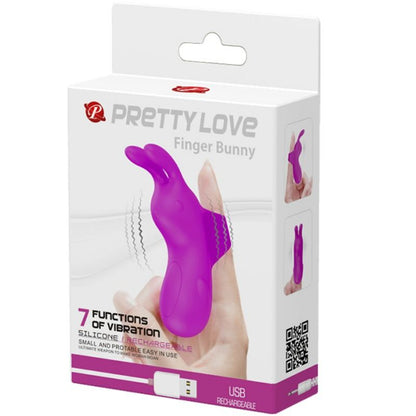 Ditale ricaricabile intelligente PRETTY LOVE SMART con coniglio, design elegante e funzionalità avanzate, visibile in immagine.