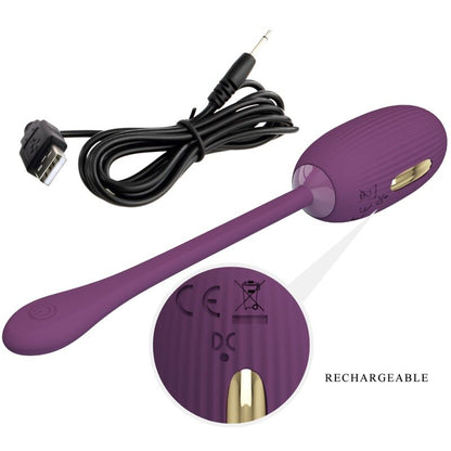 Vibratore a forma di uovo viola PRETTY LOVE DOREEN, ricaricabile e con design elegante, brand PRETTY LOVE SMART.