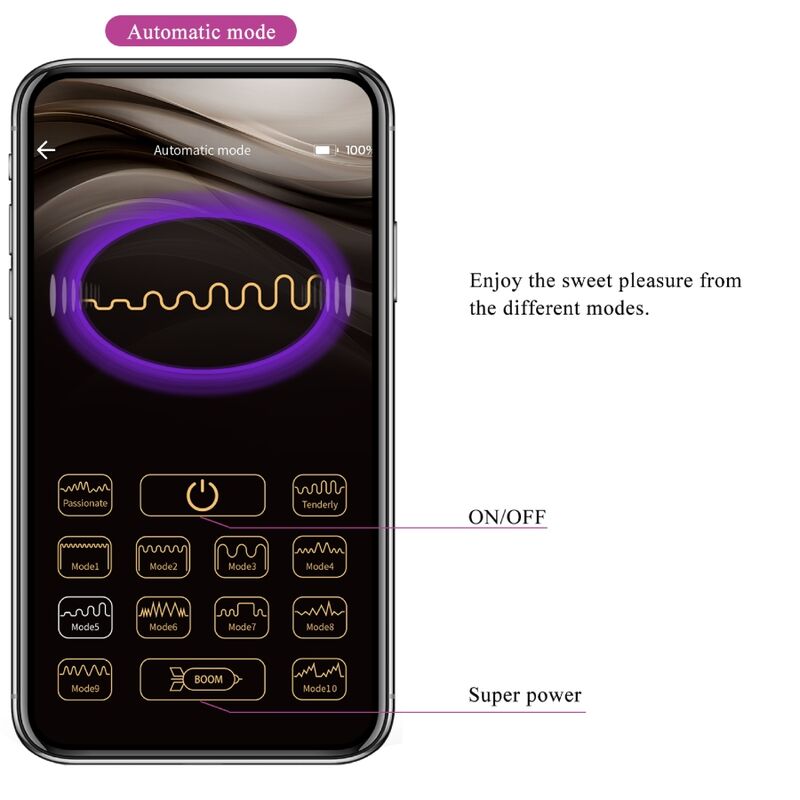 Uovo vibrante ricaricabile viola PRETTY LOVE SMART DOREEN, dispositivo di stimolazione con superficie liscia e design ergonomico.