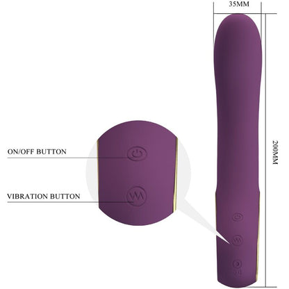 Vibratore ricaricabile viola PRETTY LOVE ETHAN, design elegante e compatto, marca PRETTY LOVE SMART, visibile in immagine.