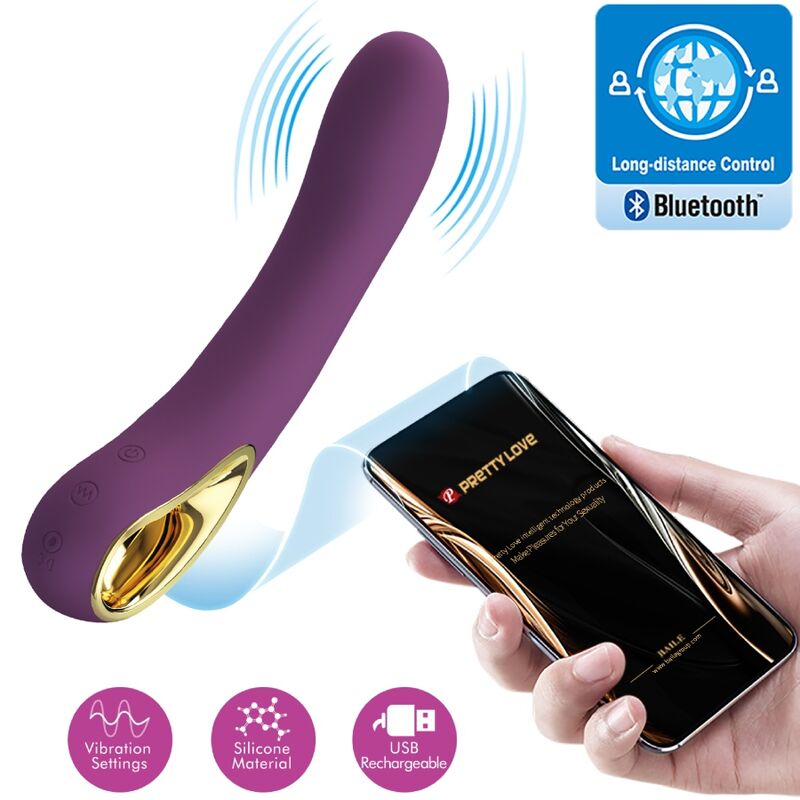 Vibratore ricaricabile Pretty Love Ethan viola, con design ergonomico e superficie liscia, brand Pretty Love Smart.