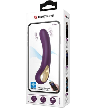 Vibratore ricaricabile viola Pretty Love Ethan, prodotto della linea Pretty Love Smart, con dettagli e design ergonomico