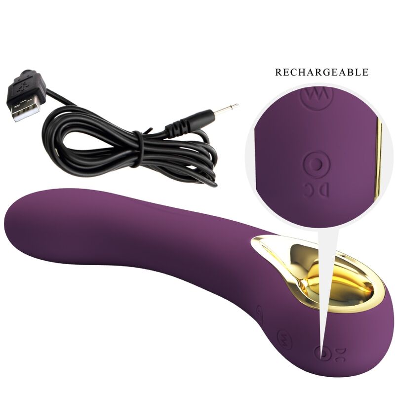 Vibratore ricaricabile Pretty Love Ethan di colore viola, design elegante e compatto, marca Pretty Love Smart.