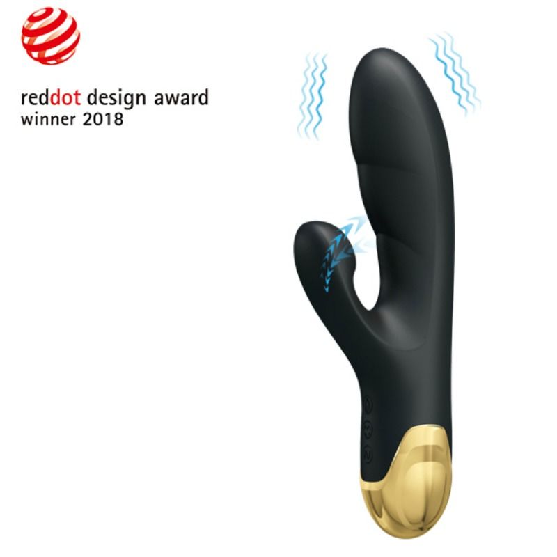 Dispositivo vibrante e con funzione di aspirazione di Pretty Love Smart, design intelligente e dettagliato, in uso ergonomico.