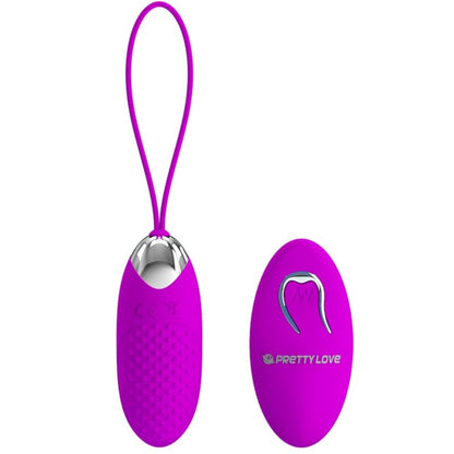 Vibratore a forma di uovo PRETTY LOVE Joanna con telecomando e 12 modalità di vibrazione, design elegante e funzionale.