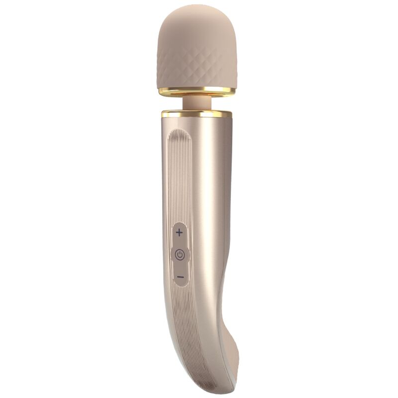 Massaggiatore PRETTY LOVE SMART con 7 modalità di vibrazione, colore champagne, mostra i pulsanti di controllo.