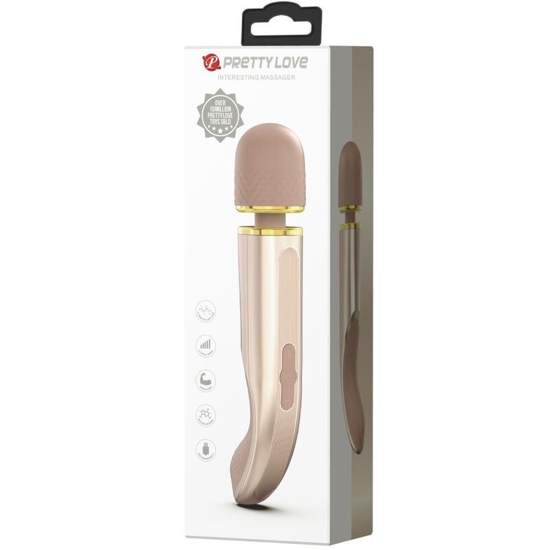 Massaggiatore PRETTY LOVE SMART con 7 modalità di vibrazione, colore champagne, mostrato in primo piano.