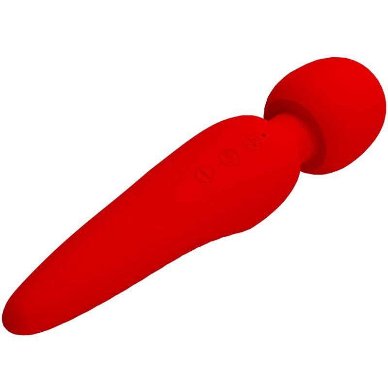 Massaggiatore Pretty Love Meredith con 12 modalità di vibrazione, rosso, design ergonomico e materiali morbidi.