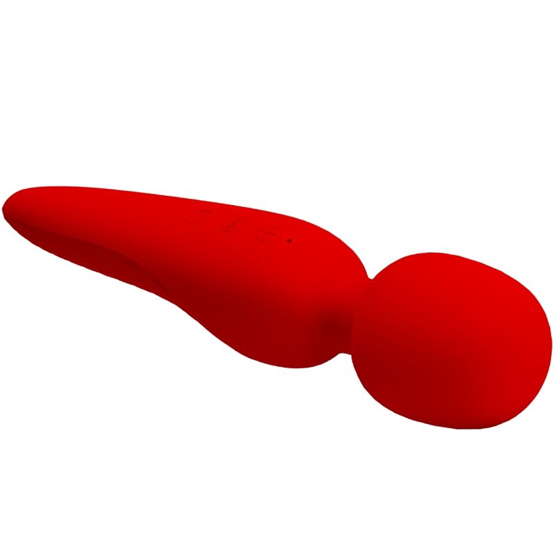 Massaggiatore Pretty Love Meredith con 12 modalità di vibrazione, colore rosso, design ergonomico e compatto.