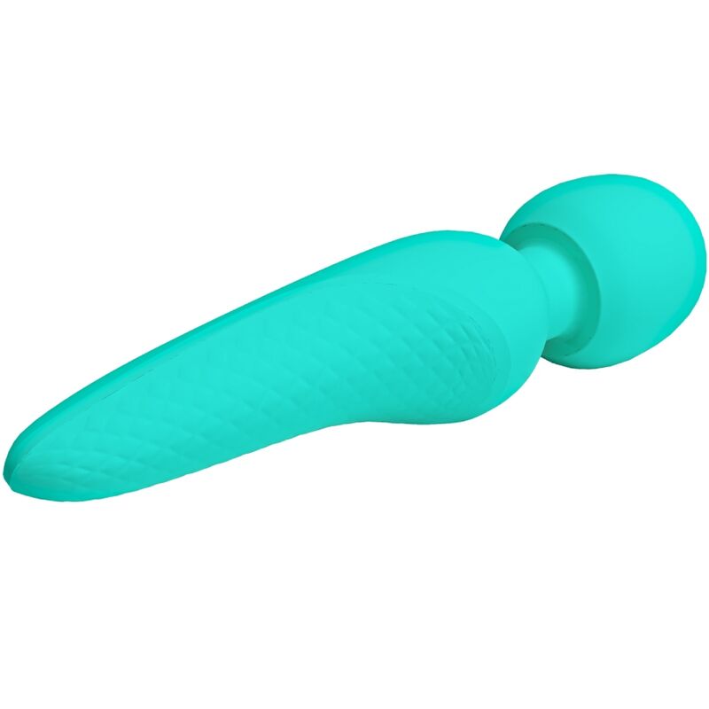 Massaggiatore PRETTY LOVE Meredith con 12 modalità di vibrazione, colore verde acqua, dispositivo di relax e benessere.