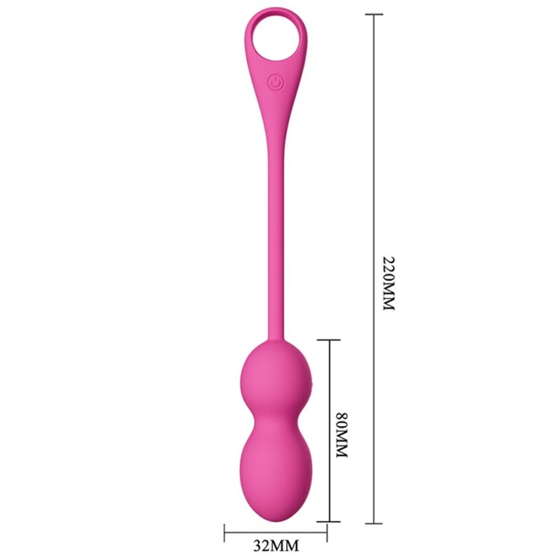 Sfere vibranti ricaricabili Pretty Love Elvira rosa, prodotto della linea Pretty Love Smart, con dettagli rosa e design compatto.