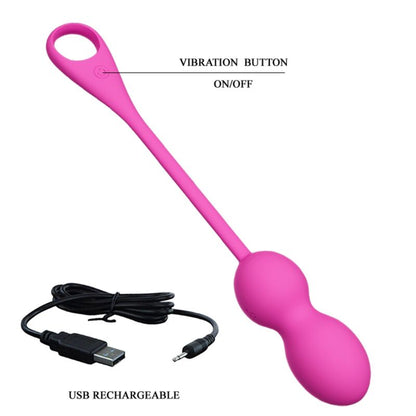 Sfere vibranti ricaricabili Pretty Love Elvira rosa, dispositivo di piacere con design elegante e tecnologia silenziosa.