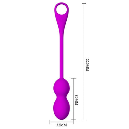 Sfere vibranti ricaricabili Pretty Love Elvira Viola, dispositivo di piacere con design elegante e tecnologia avanzata.