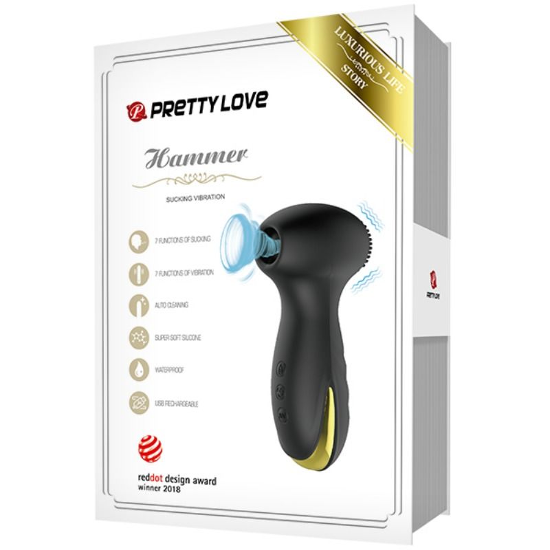 Smerigliatore vibrante e aspirante PRETTY LOVE SMART, dispositivo di piacere con design elegante e funzioni multiple.