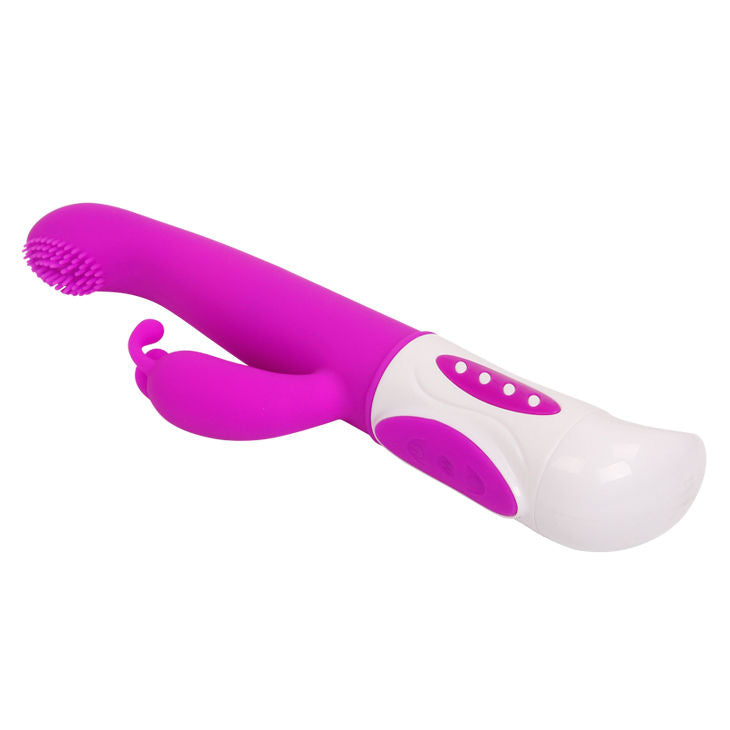Coniglio rosa lilla di Pretty Love Smart, giocattolo vibrante e realistico, ideale per stimolazione e piacere personale.