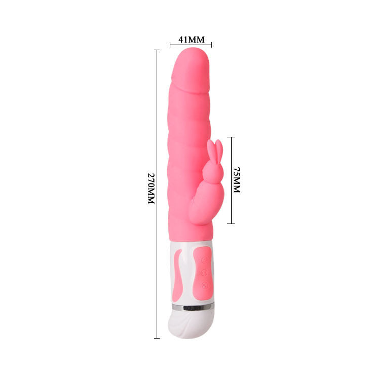 Coniglio rosa di Pretty Love Smart, il giocattolo intimo con design elegante e dettagli realistici, ideale per il piacere personale.