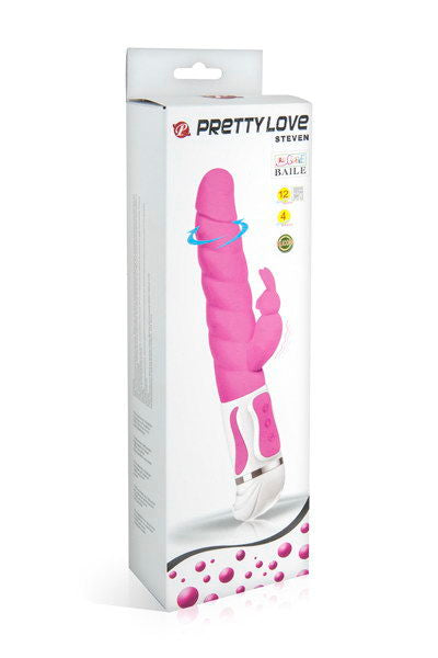 Coniglio rosa della linea Pretty Love Smart, morbido e dettagliato, ideale per il piacere e il relax.