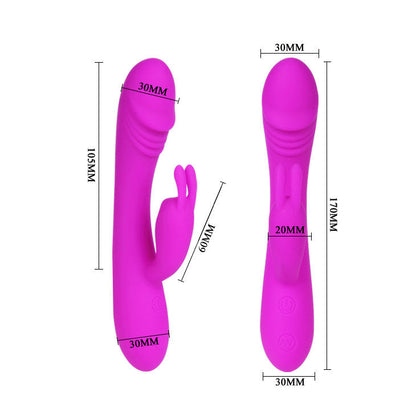 Vibratore intelligente PRETTY LOVE con coniglio, 30 modalità, design elegante e dettagli realistici, in silicone morbido.