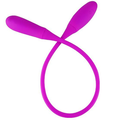 Vibratore Smart Snaky Vibe 7 V con tre solletti, prodotto PRETTY LOVE SMART, in silicone rosa con controlli intuitivi.