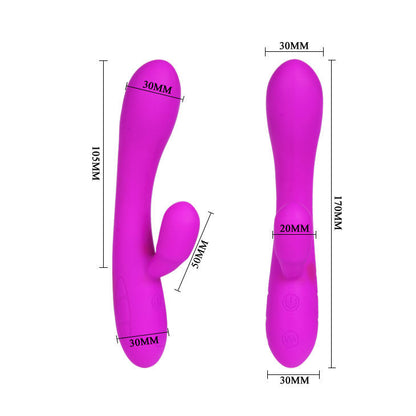 Vibratore smart Pretty Love Victor con stimolatore clitoride, design elegante e dettagli realistici, in silicone morbido e sicuro.