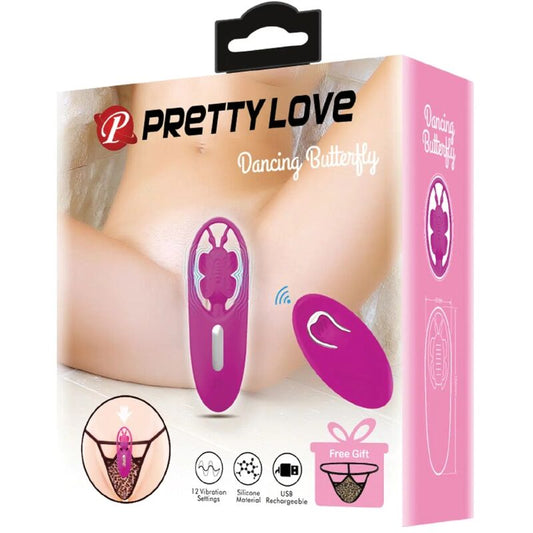Stimolatore a farfalla PRETTY LOVE SMART per mutandine Dancing, telecomando, colore lilla, design elegante e funzionale.