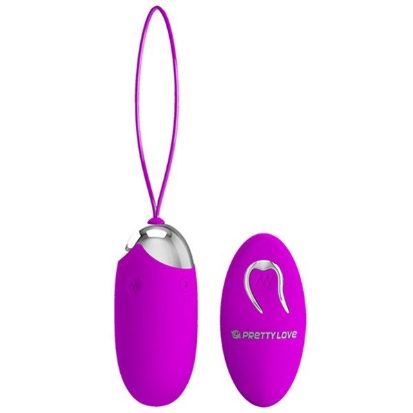 Telecomando per uovo vibrante Pretty Love Smart, alimentato a 12 V, con pulsanti di controllo.