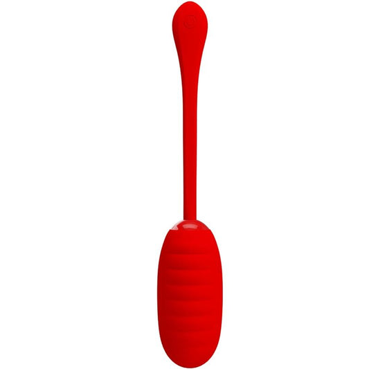 Uovo vibrante ricaricabile PRETTY LOVE SMART Kirk rosso, dispositivo di piacere con design compatto e funzionalità avanzate.