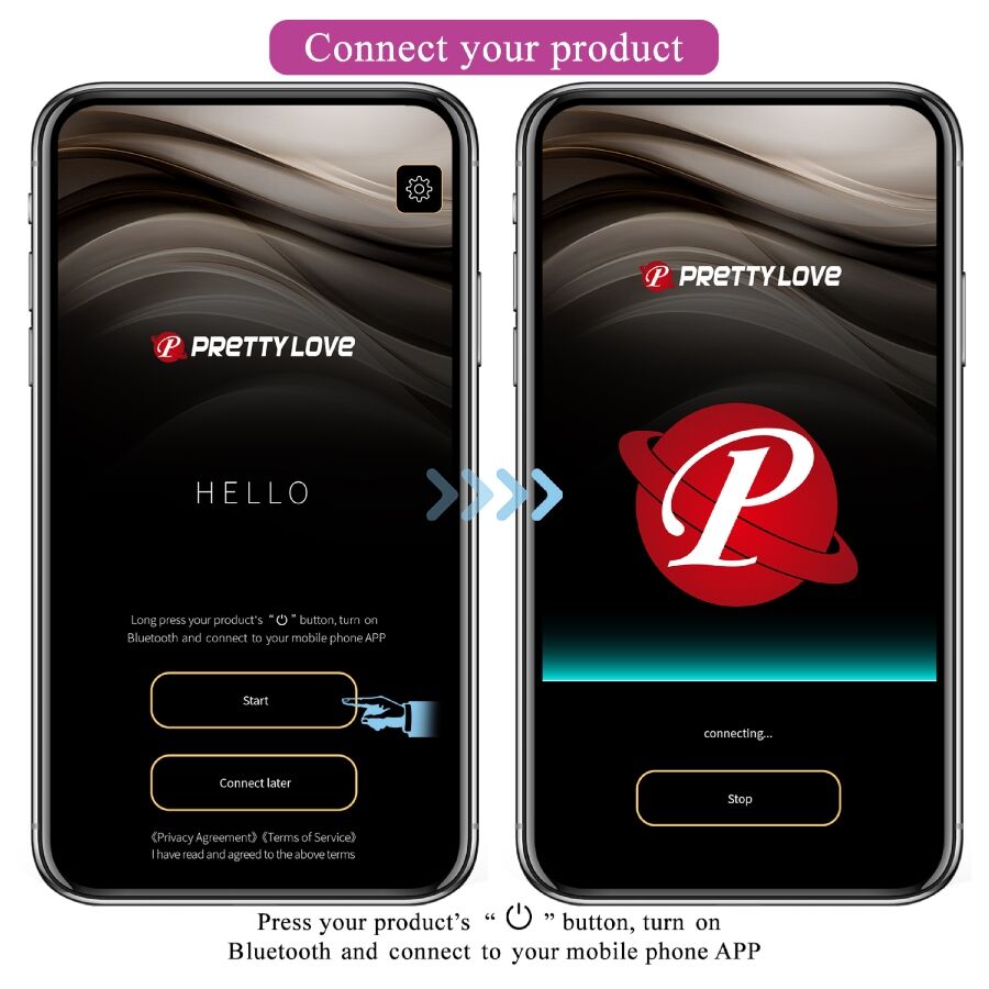 Vibratore controlato da app Pretty Love Leviathan viola, con design ergonomico e dettagli eleganti, marca Pretty Love Smart.