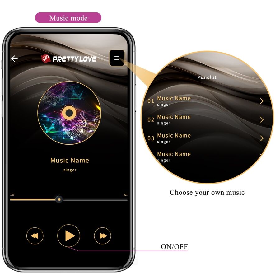 Vibratore controllato da app Pretty Love Leviathan viola, con design ergonomico e dettagli colorati, prodotto da Pretty Love Smart.