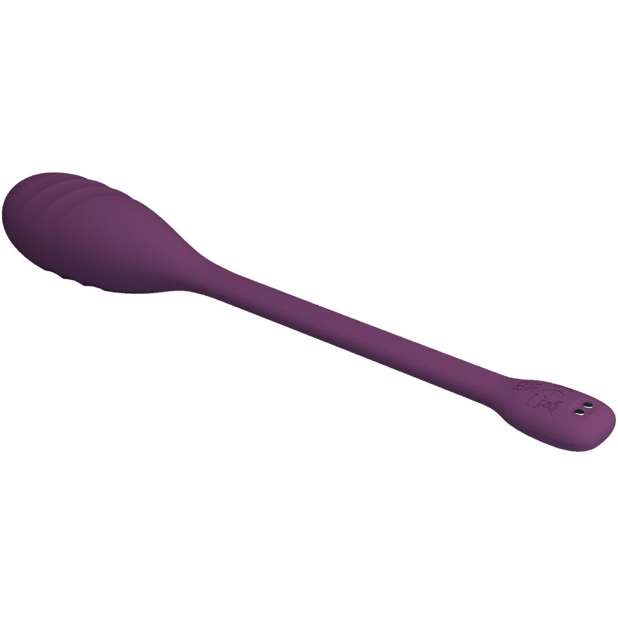 Vibratore controlato da app Pretty Love Leviathan viola con design ergonomico e dettagli realistici, marca Pretty Love Smart.