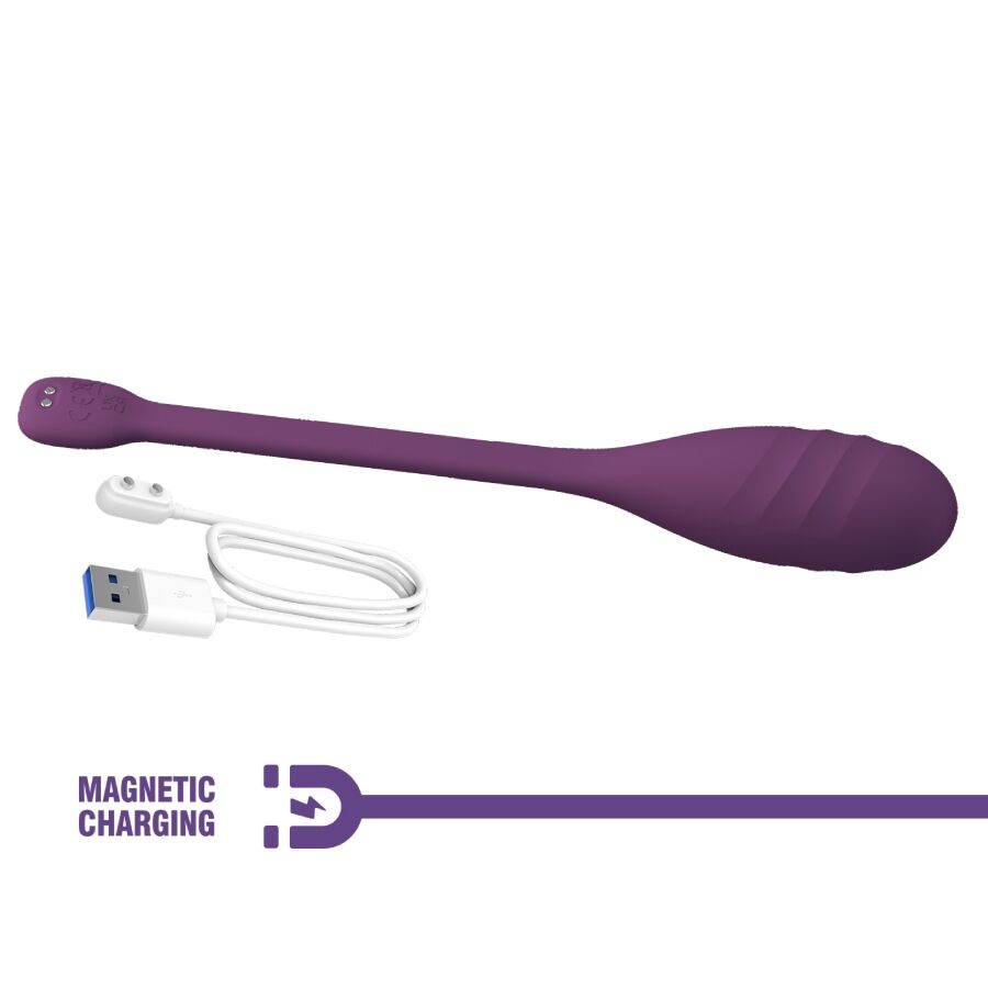 Vibratore controllato da app Pretty Love Leviathan viola, design ergonomico e dettagliato, marca Pretty Love Smart.