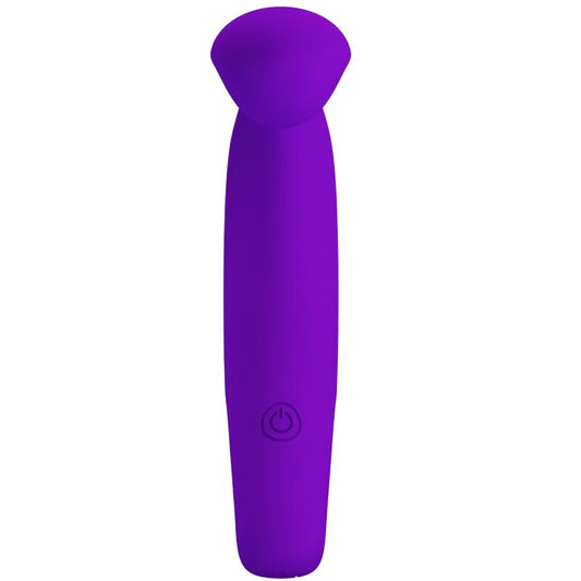 Vibratore da dita ricaricabile Pretty Love Gorgon viola, piccolo e maneggevole, con dettagli in silicone e design ergonomico.