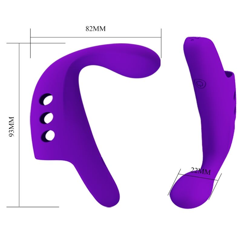 Vibratore da dita ricaricabile Pretty Love Gorgon viola, stimolazione piacevole e design compatto, brand Pretty Love Smart