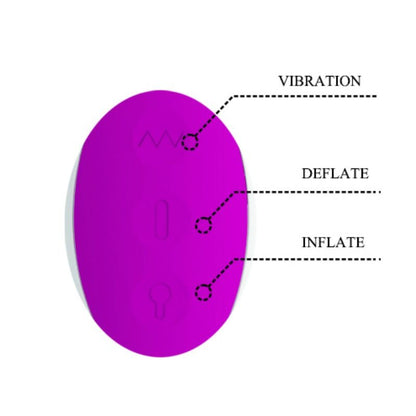Vibratore gonfiabile ricaricabile Pretty Love Dempsey, prodotto per il piacere, con superficie liscia e controllo remoto.