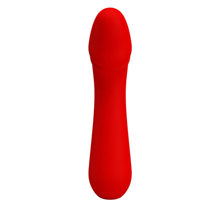 Vibratore ricaricabile PRETTY LOVE CETUS ROSSO con design elegante, ideale per stimolazione e piacere personale.