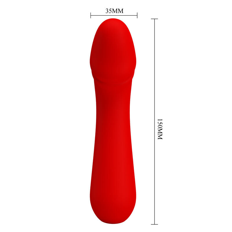 Vibratore ricaricabile PRETTY LOVE CETUS ROSSO di PRETTY LOVE SMART, design ergonomico e superficie liscia rossa.