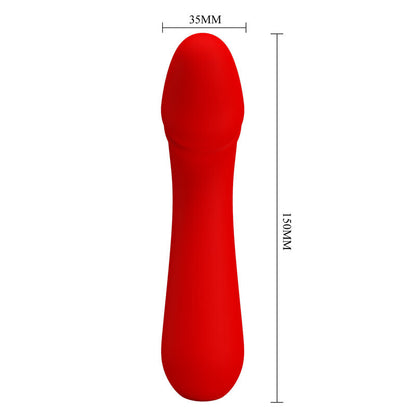 Vibratore ricaricabile PRETTY LOVE CETUS ROSSO di PRETTY LOVE SMART, design ergonomico e superficie liscia rossa.