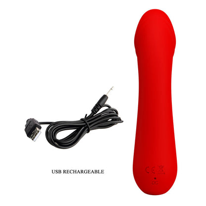 Vibratore ricaricabile PRETTY LOVE CETUS ROSSO con design elegante, superficie liscia e dettagli rossi, prodotto dalla linea PRETTY LOVE SMART.
