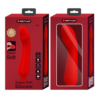 Vibratore ricaricabile PRETTY LOVE CETUS ROSSO di PRETTY LOVE SMART, con forma elegante e dettagli in rosso.
