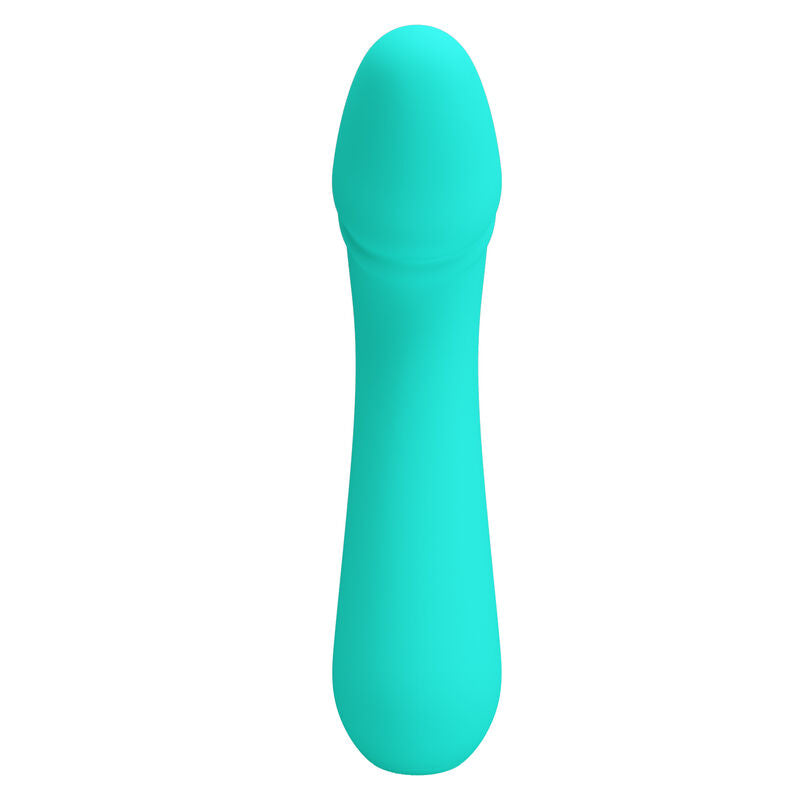 Vibratore ricaricabile Pretty Love Cetus Verde Acqua con design ergonomico e superficie liscia, ideale per stimolazione personale.