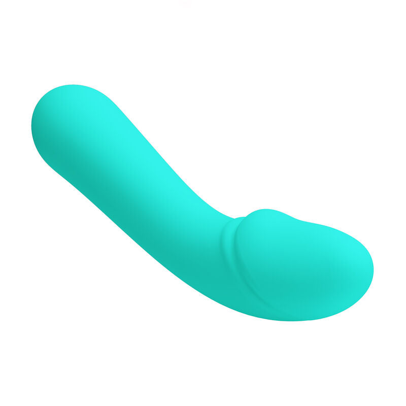 Vibratore ricaricabile Pretty Love Cetus Verde Acqua, con design elegante e superficie liscia, ideale per piacere personale.