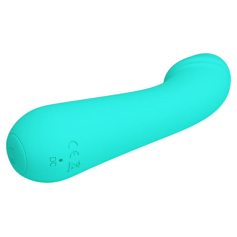 Vibratore ricaricabile Pretty Love Cetus Verde acqua con design ergonomico e superficie liscia, ideale per piacere personale.