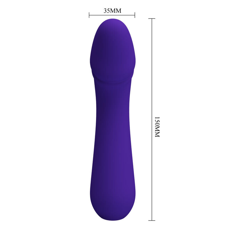 Vibratore ricaricabile Pretty Love Cetus viola con design ergonomico e superficie liscia, marca Pretty Love Smart.